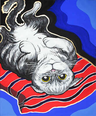 Ханыкова Елена Сергеевна. Котейка на полосатой подушке